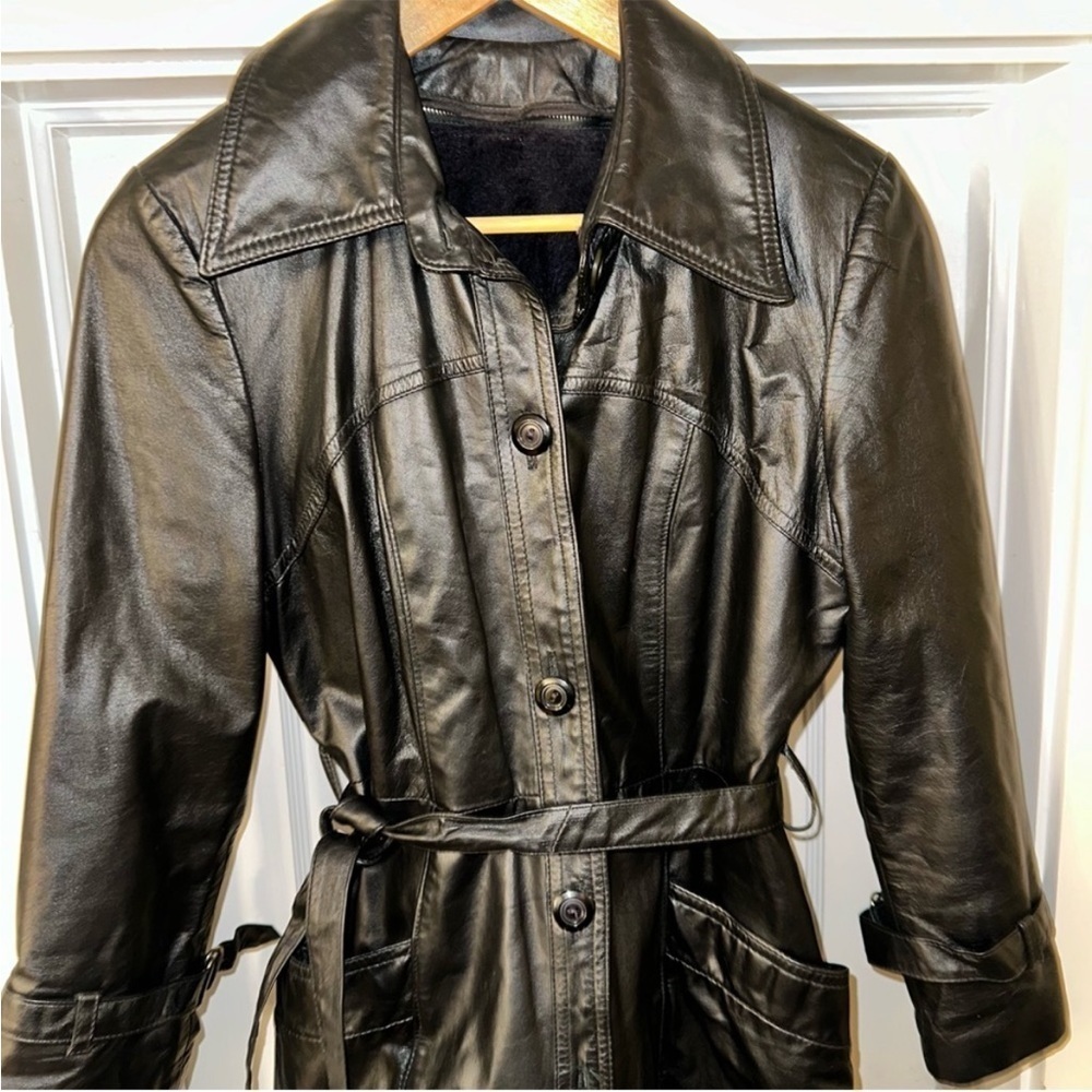 Real Leather trench coat midi - Picture 2 of 6